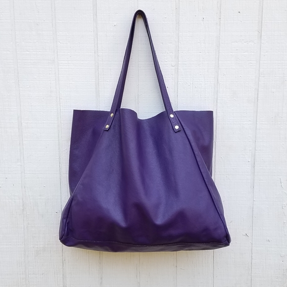 American Apparel Handbags - American Apparel Purple Leather Tote